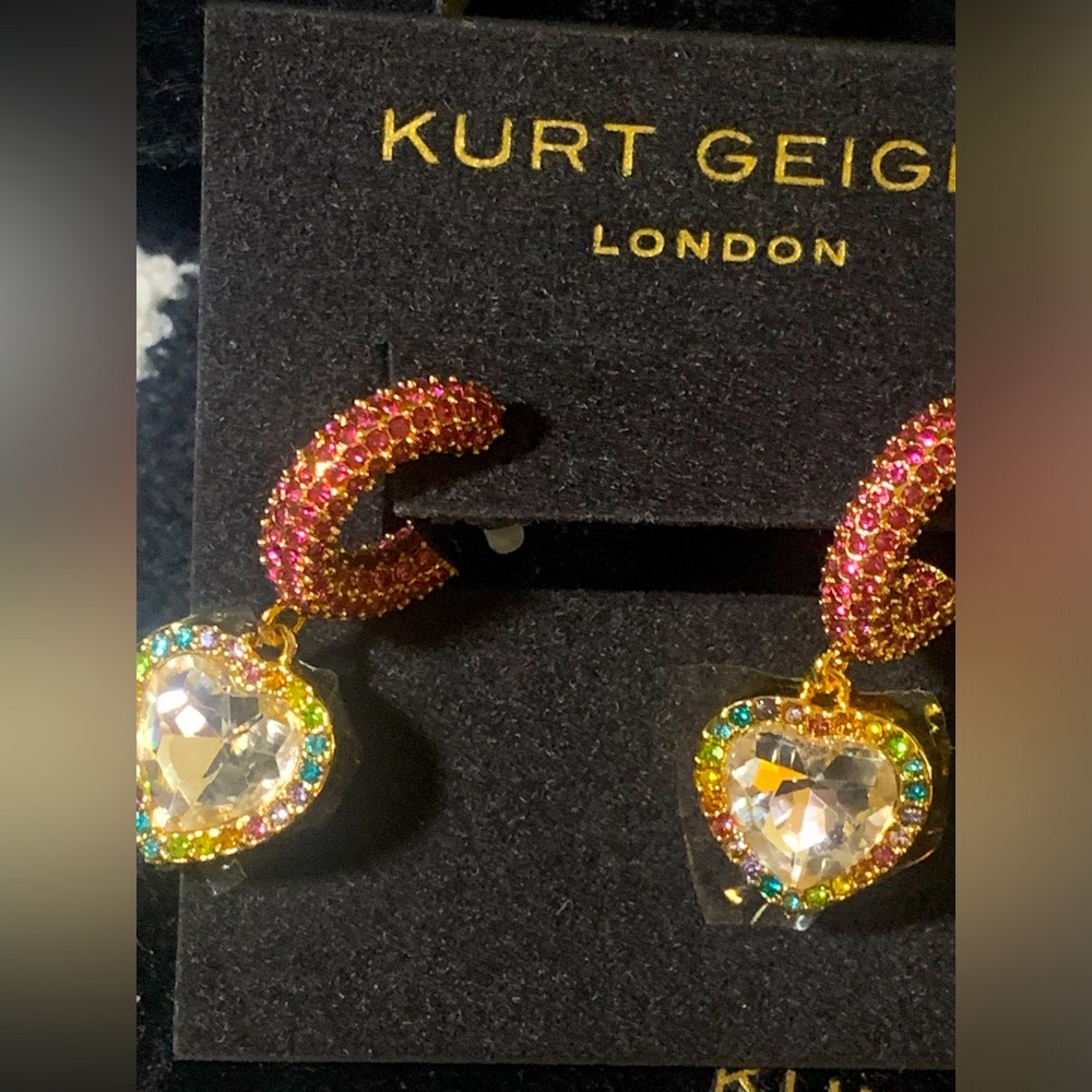 Kurt Geiger heart pave huggie earrings